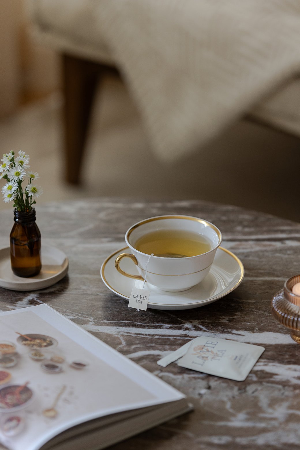A cup of La Vie tea